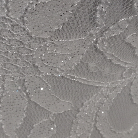 SPEECHLESS Iridescent White Lace w/1 Shoulder & Bead Work Around Wa… - Picture 6 of 15